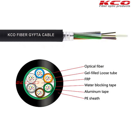 SMF 9/125 G652D 6-288 Fibers Non-metallic Light Armored Outdoor GYFTA Duct Fiber Optic Cable
