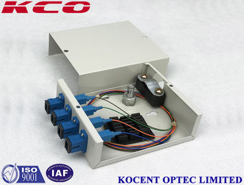 Indoor Wallmount Fiber Optic Terminal Box 4 Port Fullload Mini Size With SC/UPC Adapter