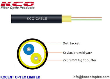 Tactical 2 Fiber 4 Core Optical Fiber Cable FTTA 4.8mm Indoor Outdoor Field TPU LSZH Non Armored