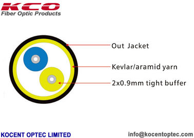 Tactical 2 Fiber 4 Core Optical Fiber Cable FTTA 4.8mm Indoor Outdoor Field TPU LSZH Non Armored