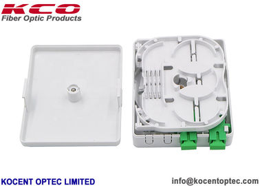 Indoor Rosette Fiber Optic Terminal Box ABS PC Material KCO-FTB-02W 2 Fibers Capacity