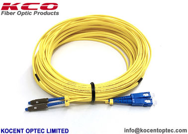Low Insertion Loss Fibre Optic Patch Cable MU SM DX 2.0mm G657A1 LSZH Yellow Color