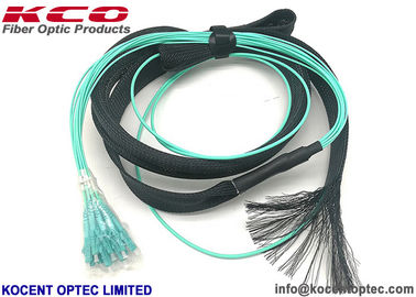 Customized Fiber Optic Truck Cable MPO 12LC OM3 OM4 With Pulling Eye Protection Tube