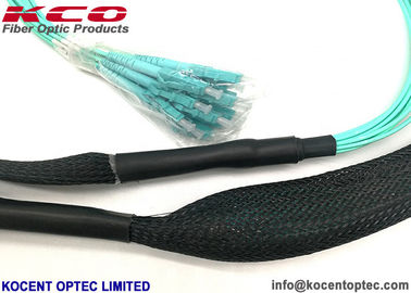 Customized Fiber Optic Truck Cable MPO 12LC OM3 OM4 With Pulling Eye Protection Tube