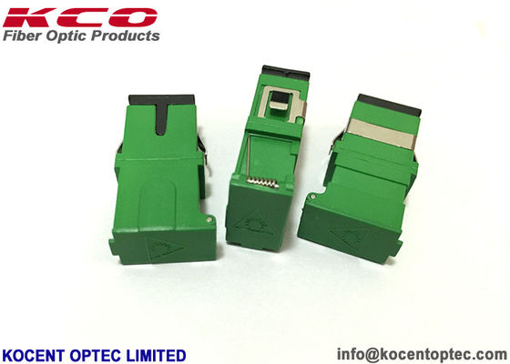 Auto Shut SCA Fiber Optic Adapter 4 Cores SC APC Green Coupler