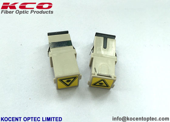 SC Multimode Beige Fiber Optical Adapter Automatic Shutter Dusty Cap Coupler OM1 OM2 OM3 OM4 OM5