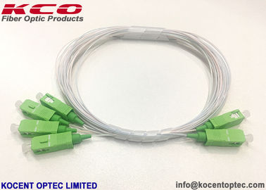 Blockless 2x4 Fiber Optic Splitter SC/APC Green Connector 0.9mm 2.0m Low IL