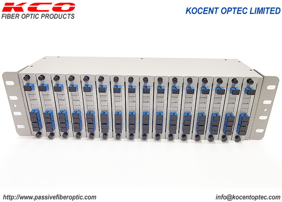 14 Slot 19'' 0.9mm PLC Fiber Optic Splitter Rack Mountable Patch Panel for Indoor Cabinet