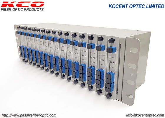 14 Slot 19'' 3U PLC Fiber Optic Splitter Rack Mount Patch Panel